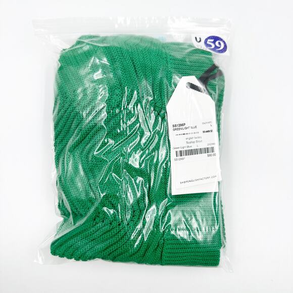 English Factory Georgica Scallop Wave Crochet Shorts NWT Green Blue XS BohoChic - Picture 10 of 10